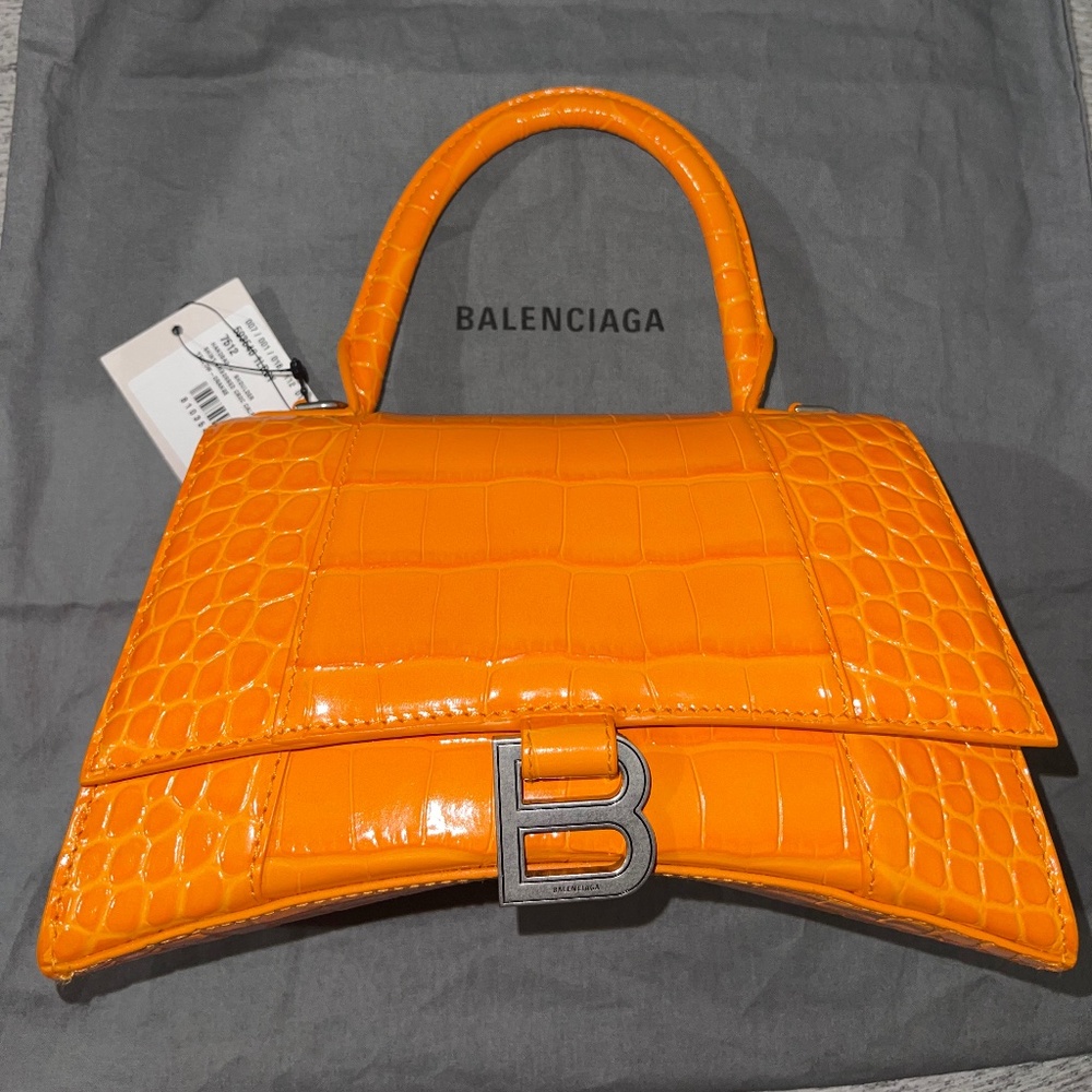 Balenciaga Hourglass Small Handbag Crocodile Embossed BRAND NEW WITH TAGS